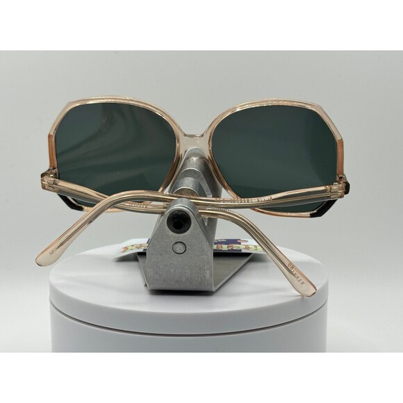 Vintage Oversize Sunglasses NOS Drop Temple Green Lens Black Crystal Frame 80s main image 7